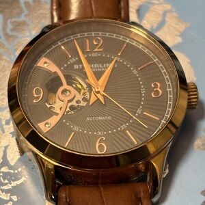 Stuhrling Original (with Case) Brown Leather Strap Watch